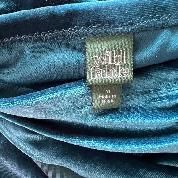 Wild Fable Women's Teal Blue Ruched Mini Skirt - Size Medium - NWT - Picture 2 of 4